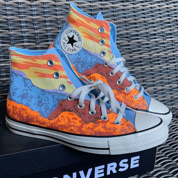 Converse Ctas Hi Magma Orange/Sea MENS - Picture 7 of 16